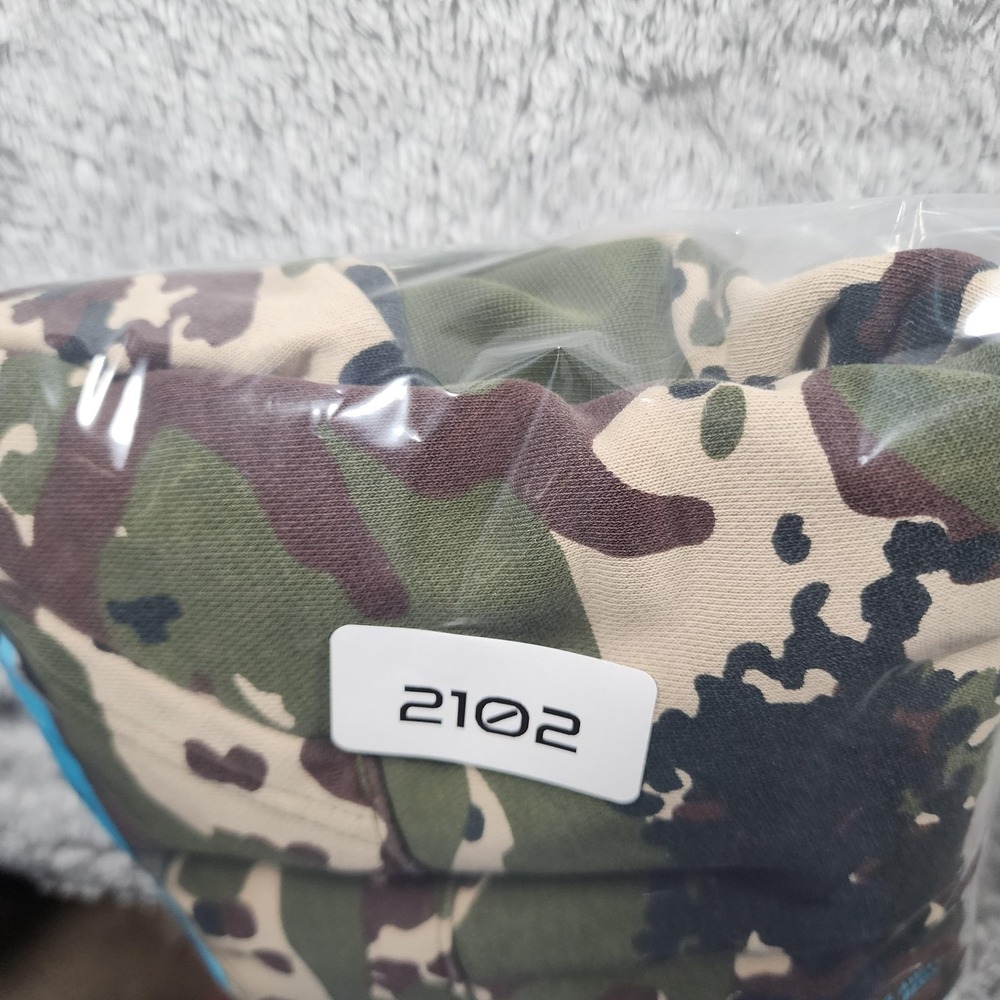 Adidas Originals Hoodie Youth Large Green Camo Trefoil Logo Pullover Fleece - Picture 11 of 11